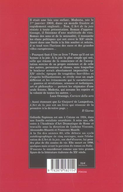 Back cover of L'art de la joie