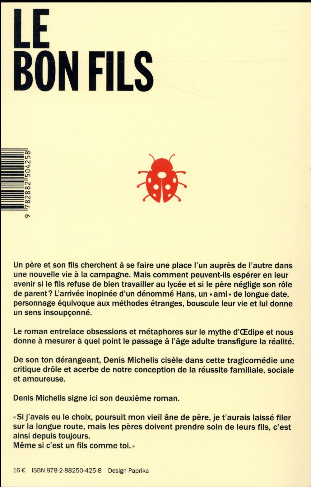 Back cover of Le bon fils