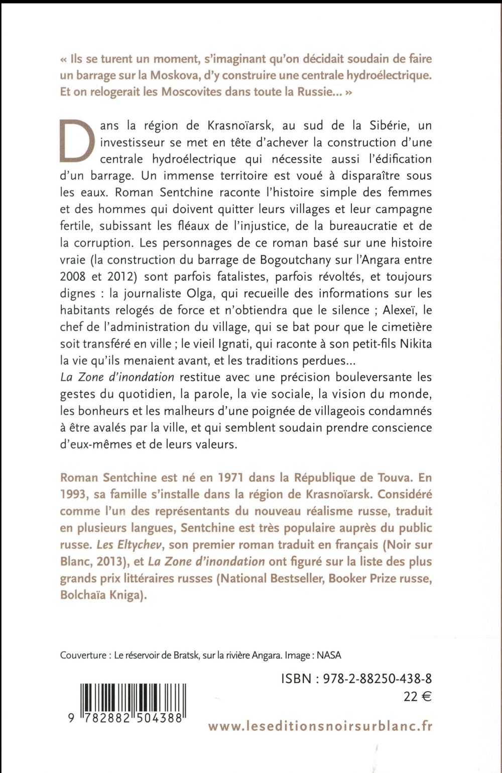 Back cover of La zone d'inondation