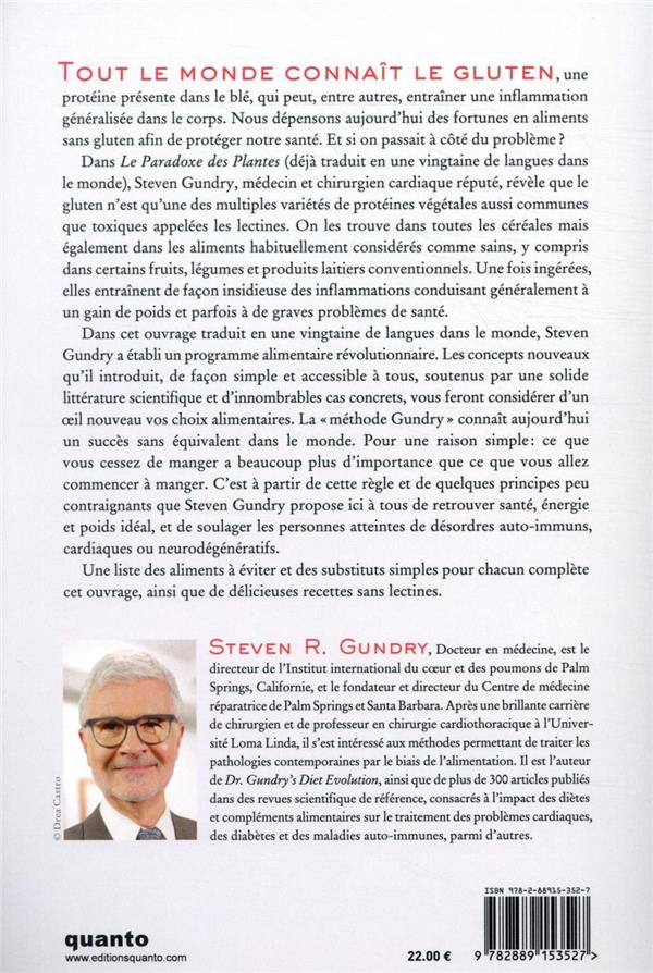 Back cover of Les dangers cachés de l'alimentation saine ; découvrez le paradoxe des plantes