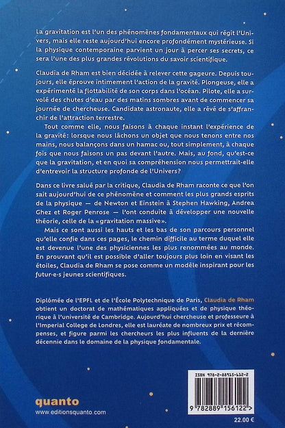 Back cover of La beauté de la chute : Une vie à percer les mystères de la gravitation