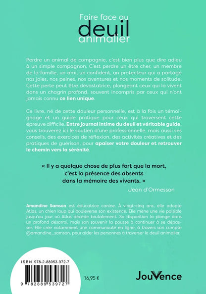 Back cover of Faire face au deuil animalier : L'expérience et l'expertise d'une éducatrice spécialisée