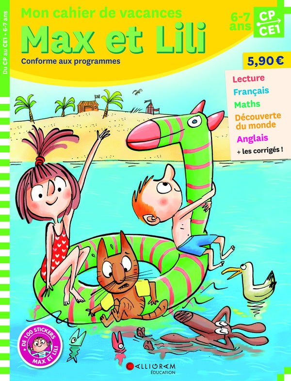 Front cover of Max et Lili ; CP-CE1 ; mon cahier de vacances
