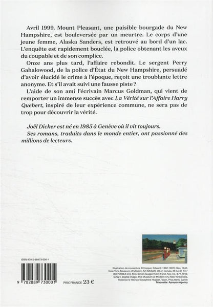 Back cover of L'affaire Alaska Sanders