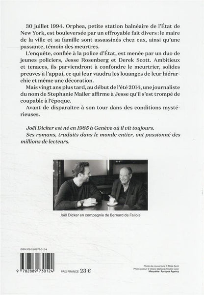 Back cover of La disparition de Stephanie Mailer