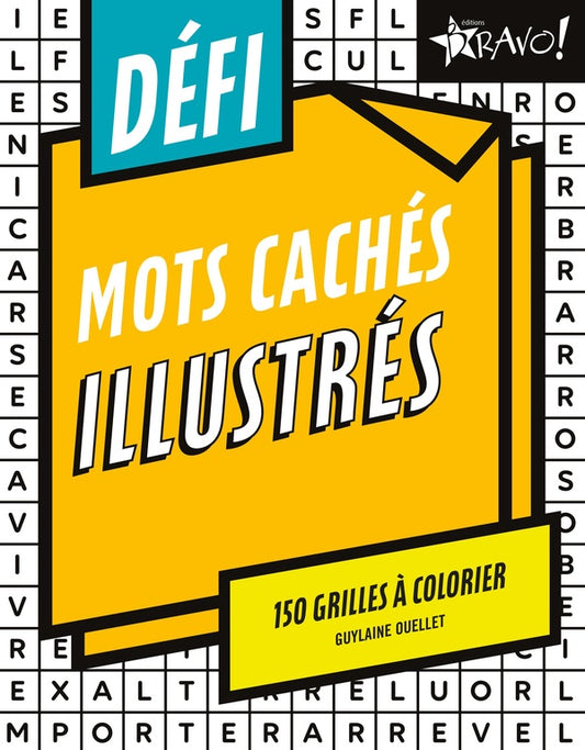 Front cover of Défi : Mots cachés illustrés : 150 grilles à colorier