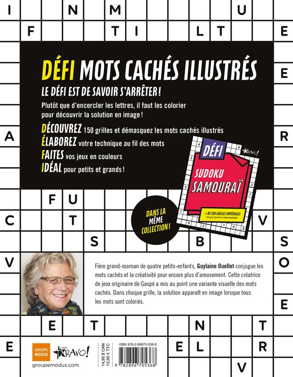 Back cover of Défi : Mots cachés illustrés : 150 grilles à colorier