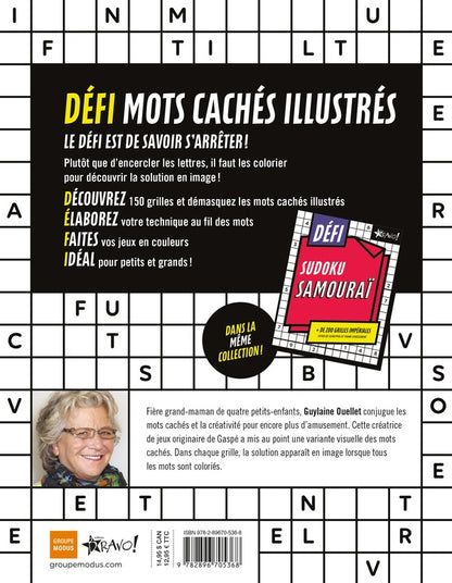 Back cover of Défi : Mots cachés illustrés : 150 grilles à colorier