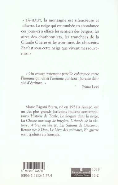 Back cover of Sentiers sous la neige
