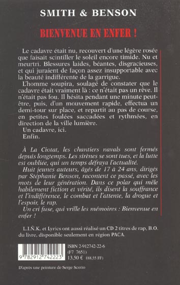 Back cover of Bienvenue en enfer !