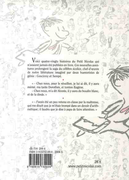 Back cover of Le petit Nicolas : histoires inédites                     (250 dessins)