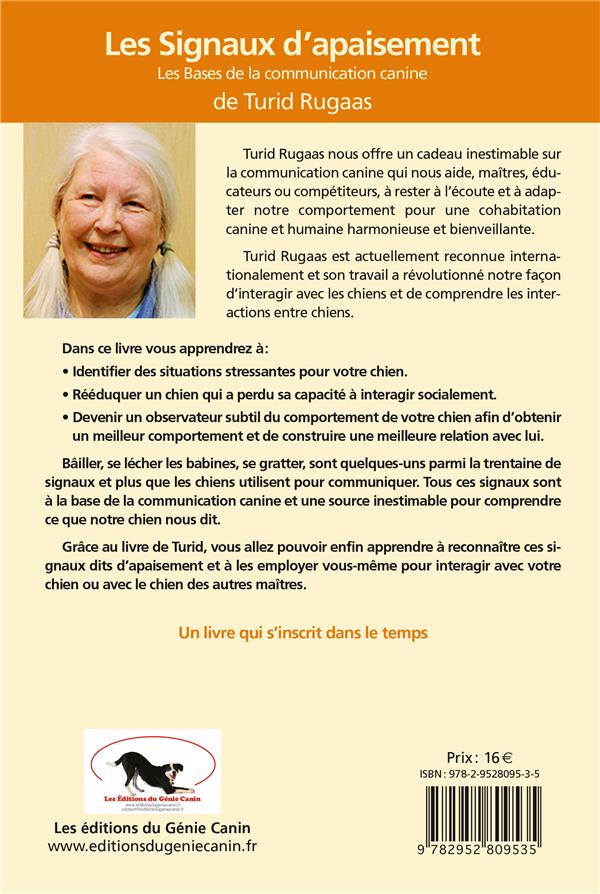 Back cover of Les signaux d'apaisement : Les bases de la communication canine