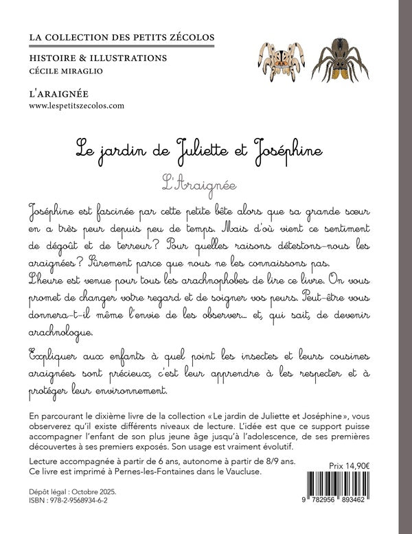 Back cover of Le jardin de Juliette et Joséphine : l'araignée : Le jardin de Juliette et Joséphine : l'araignée