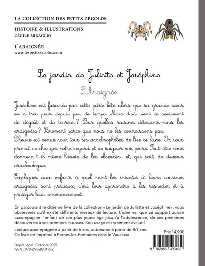 Back cover of Le jardin de Juliette et Joséphine : l'araignée : Le jardin de Juliette et Joséphine : l'araignée