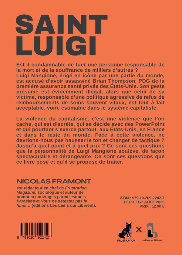 Back cover of Saint Luigi : Comment répondre à la violence du capitalisme ?
