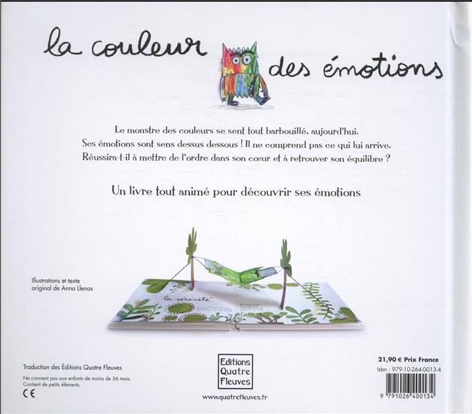 Back cover of Le monstre des couleurs : la couleur des émotions