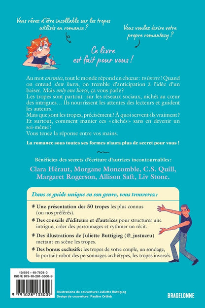 Back cover of Tropes : Les secrets d'écriture de la romance & de la romantasy