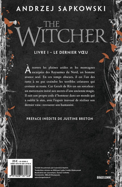 Back cover of The Witcher (le sorceleur) Tome 1 : Le Dernier Voeu                     (Édition jaspée)