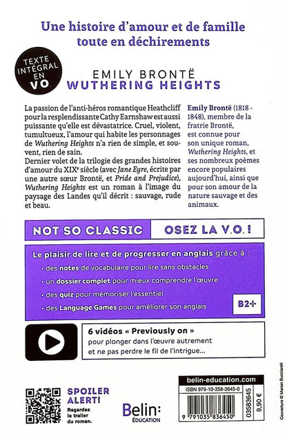 Back cover of Wuthering heights                     (Avec dossier)
