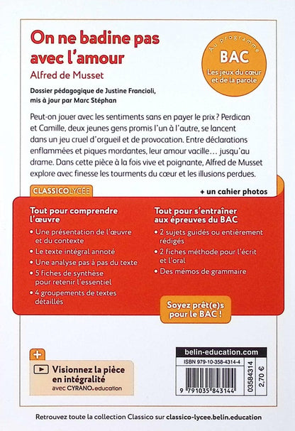 Back cover of On ne badine pas avec l'amour