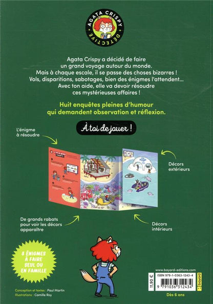 Back cover of Agata Crispy détective - Mes premières énigmes à tous les étages Tome 2 : Autour du monde