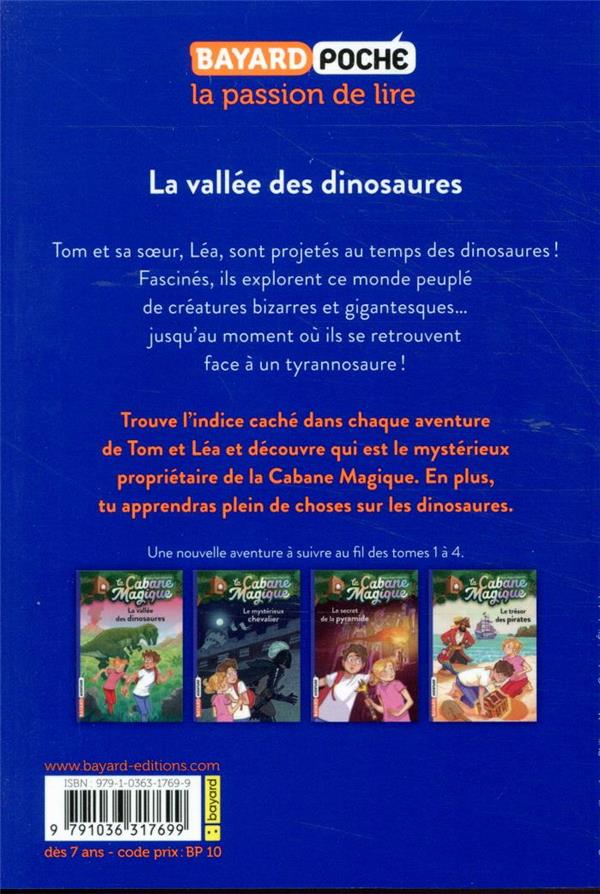 Back cover of La cabane magique Tome 1 : la vallée des dinosaures