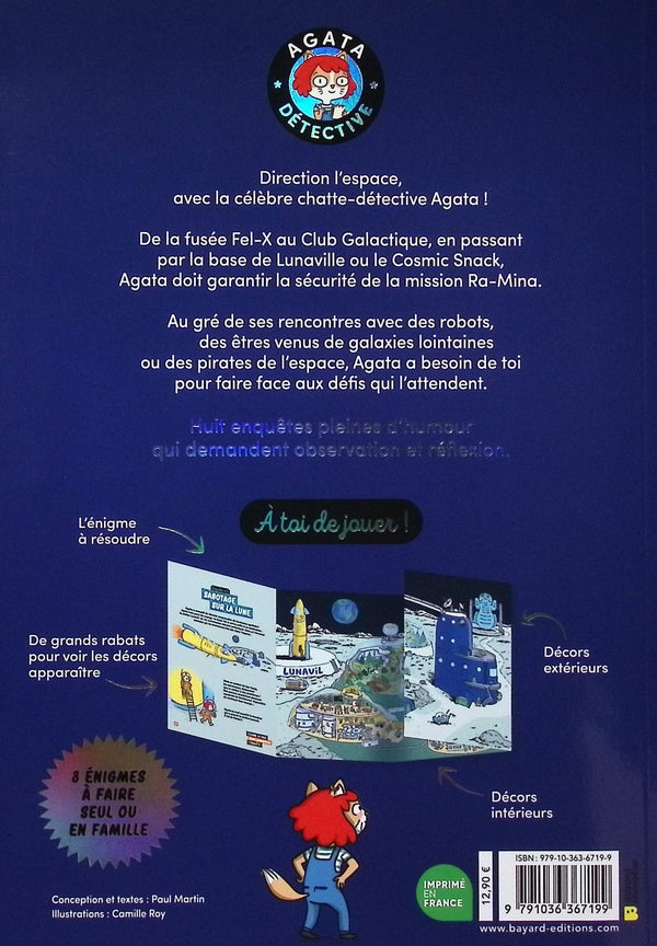 Back cover of Agata Crispy détective - Mes premières énigmes à tous les étages Tome 7 : Mystères dans les étoiles