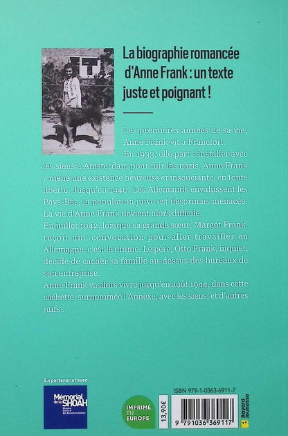 Back cover of La vie d'Anne Frank