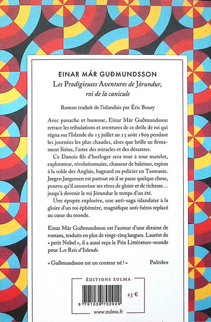 Back cover of Les prodigieuses aventures de Jorundur, roi de la canicule