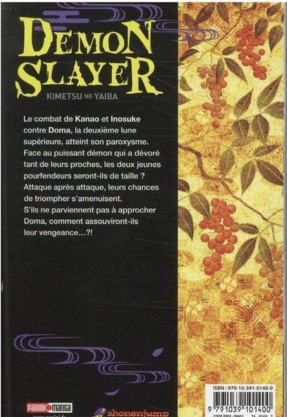 Back cover of Demon slayer Tome 19
