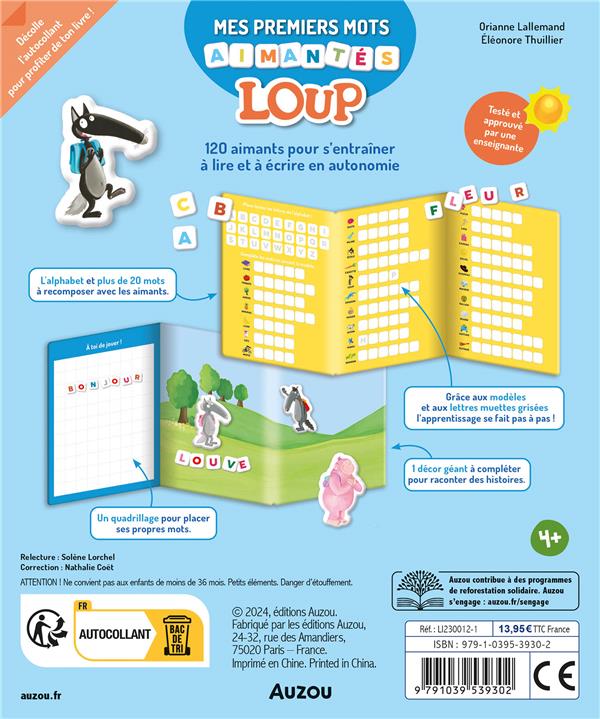 Back cover of Mon aventure aimantée : le Loup : Mes premiers mots aimantés