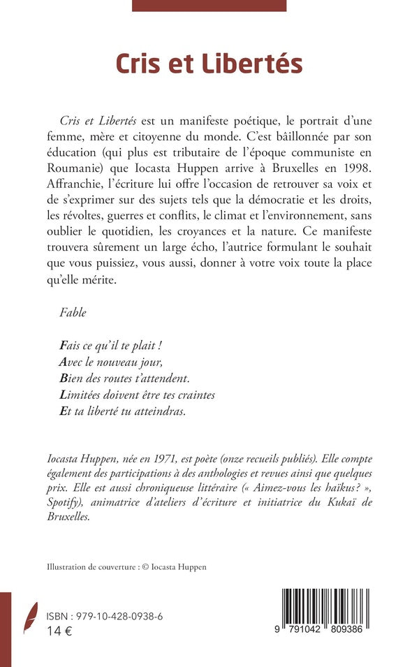 Back cover of Cris et Libertés : Manifeste poétique