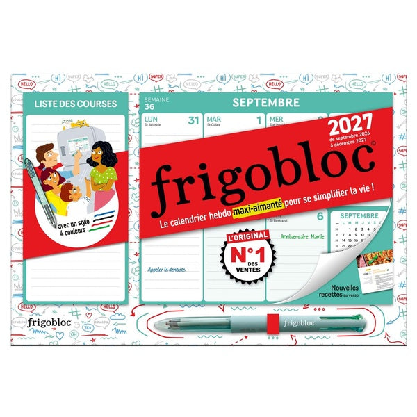 Front cover of Mini frigobloc : Hebdomadaire : 4 couleurs (édition 2027)                     (De septembre 2026 à décembre 2027)