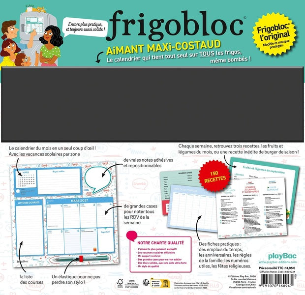 Back cover of Frigobloc : Hebdomadaire : 4 couleurs (édition 2027)                     (De septembre 2026 à décembre 2027)