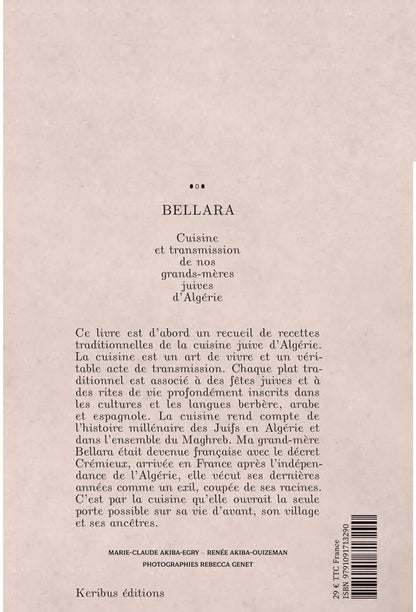 Back cover of Bellara : Cuisine et transmission de nos grands-mères juives d'Algérie