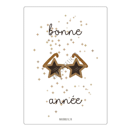 Carte "Bonne année étoiles"