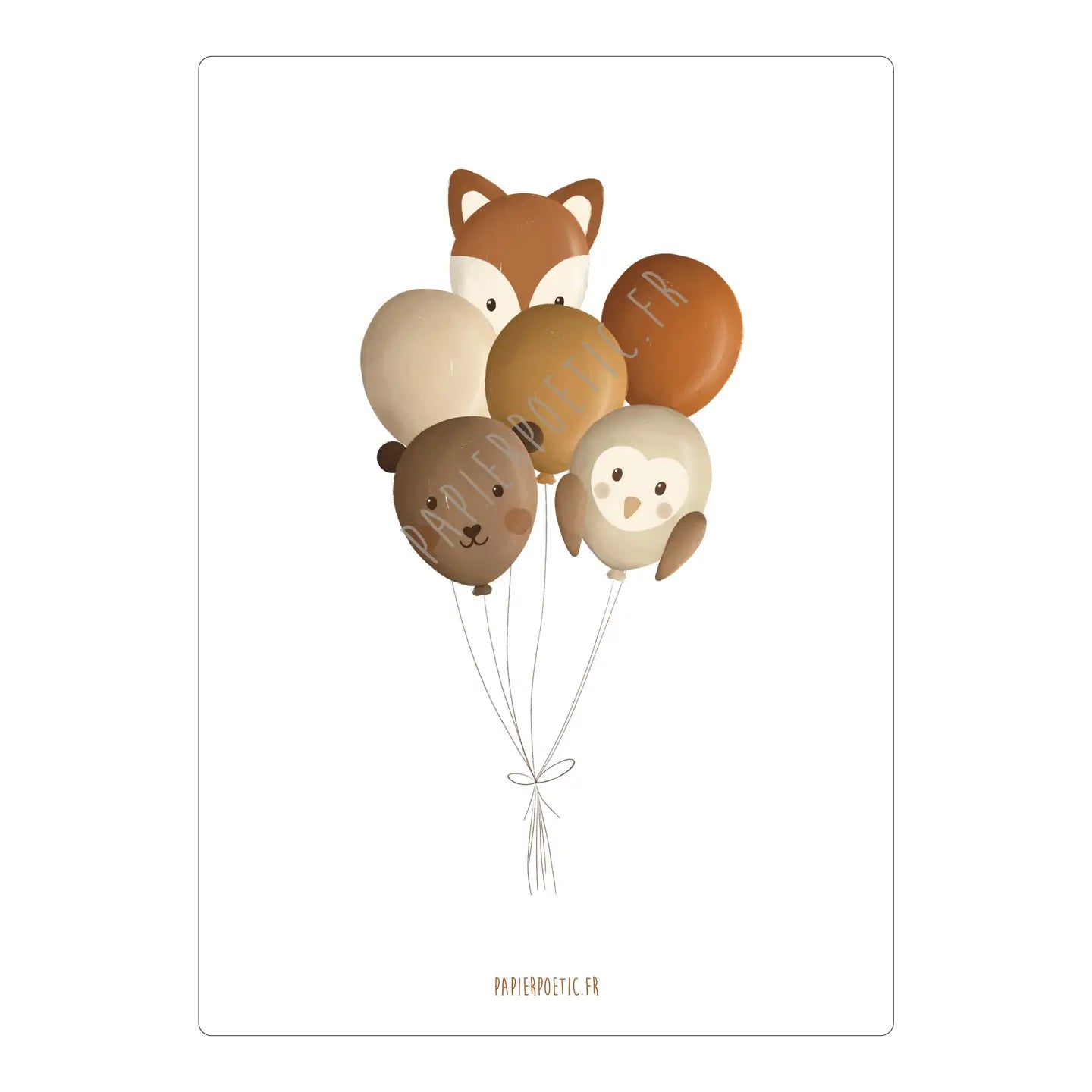 Carte "Ballons Animaux d'Automne"